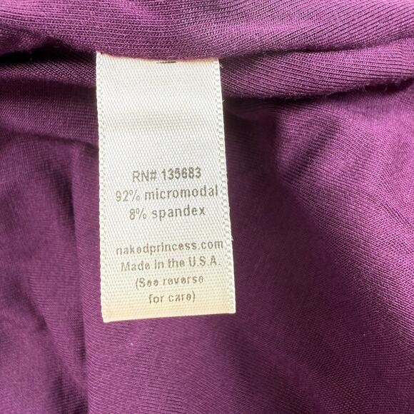 Naked Princess Women's Modal Ruched High Low Tank Dress Small Purple - Picture 9 of 14
